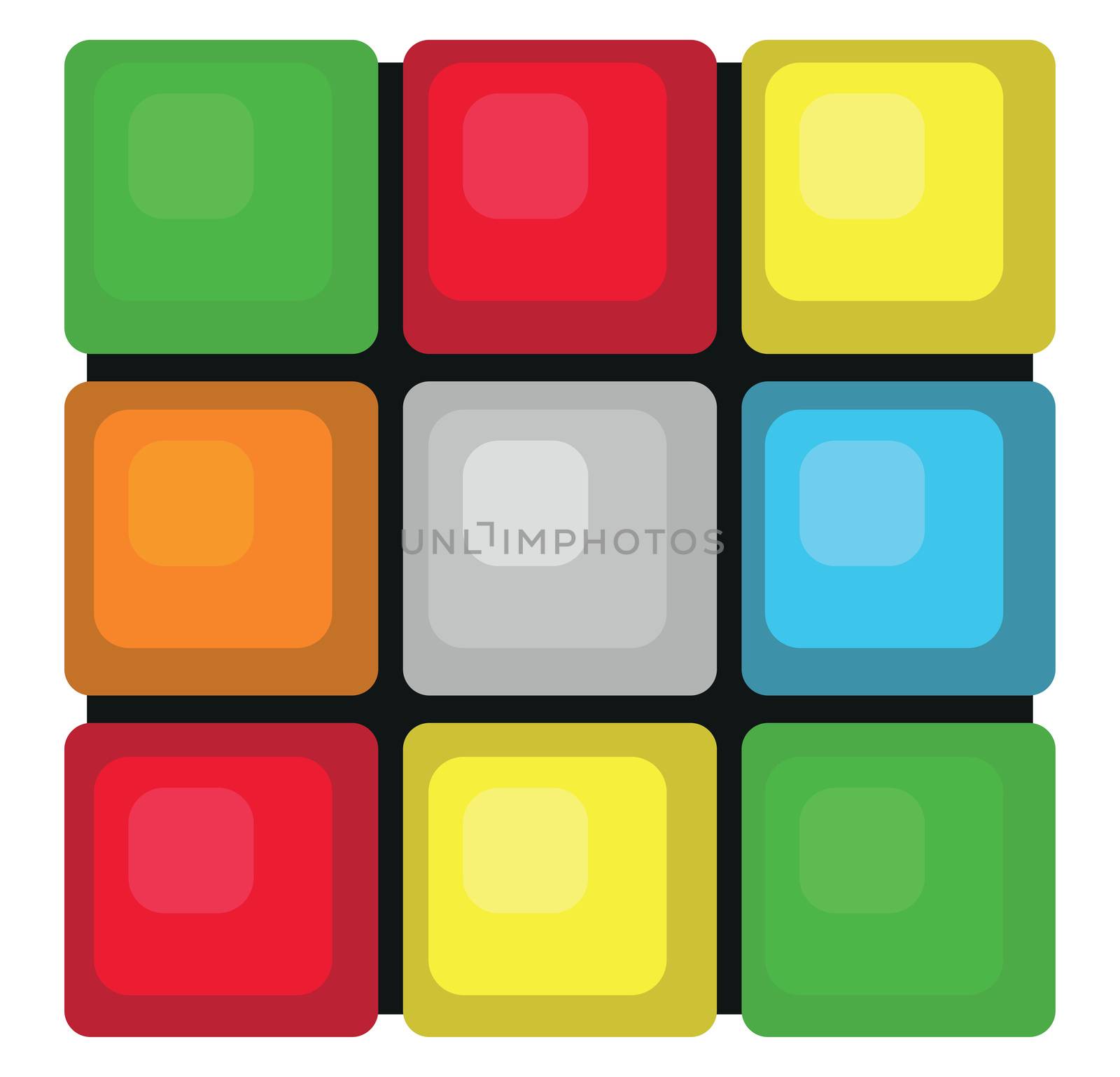 Rubik's cube , illustration, vector on white background by Morphart