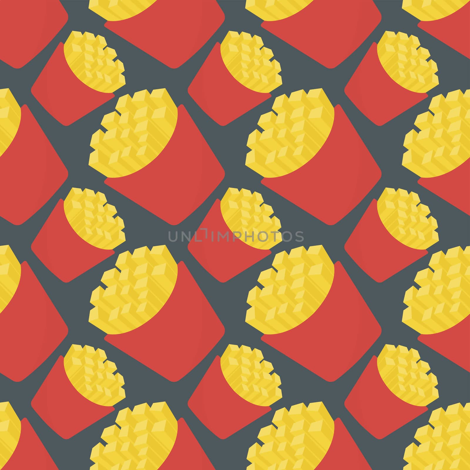 French fries pattern , illustration, vector on white background by Morphart