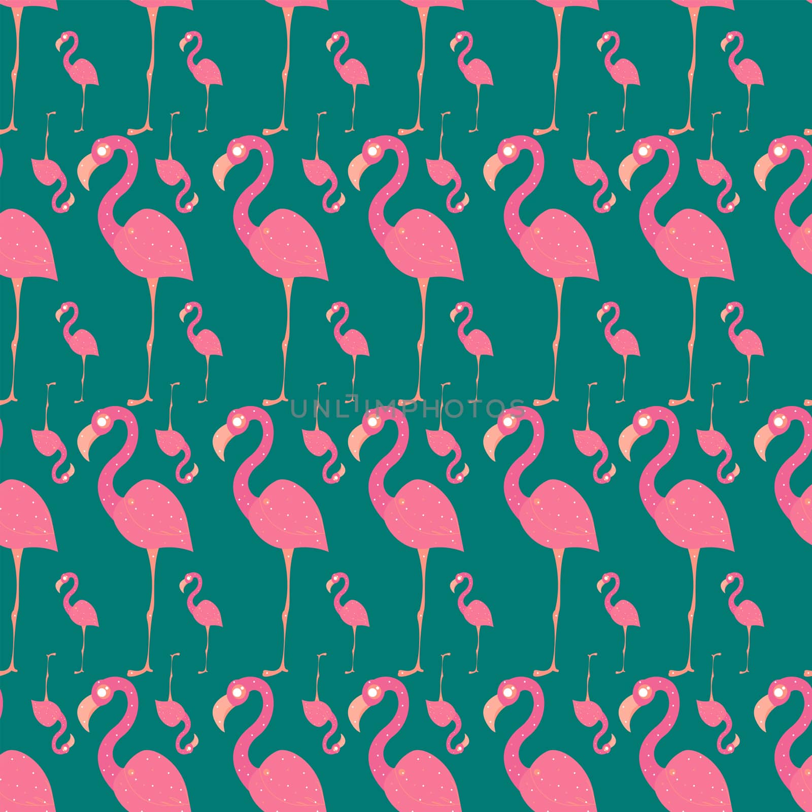Flamingo pattern , illustration, vector on white background by Morphart