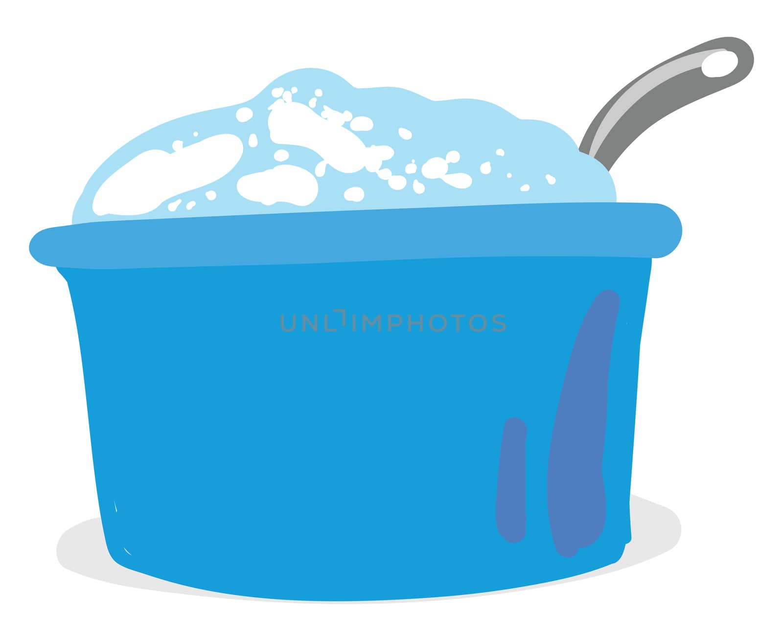 Flat sour cream in bowl , illustration, vector on white background