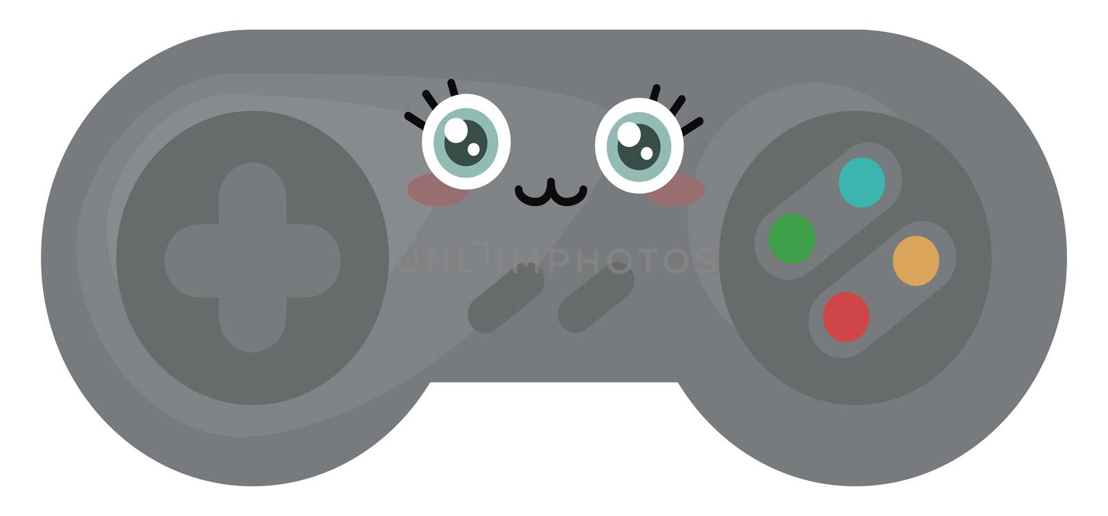 Cute gamepad , illustration, vector on white background by Morphart