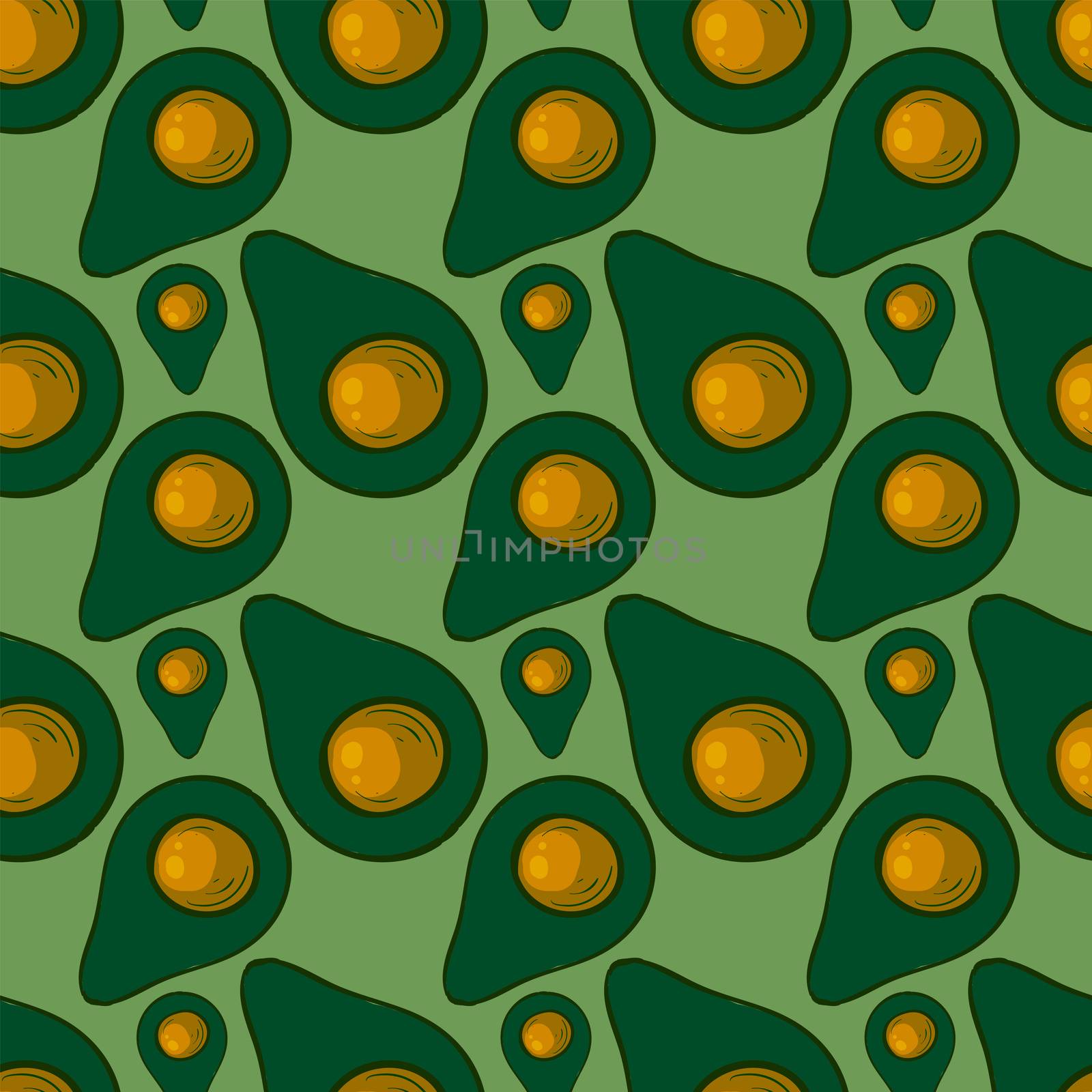 Avocado pattern , illustration, vector on white background by Morphart
