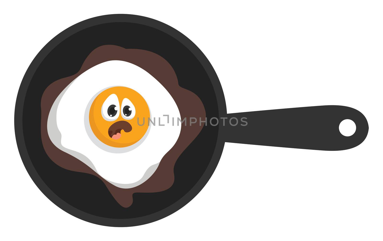 Fried eggs , illustration, vector on white background