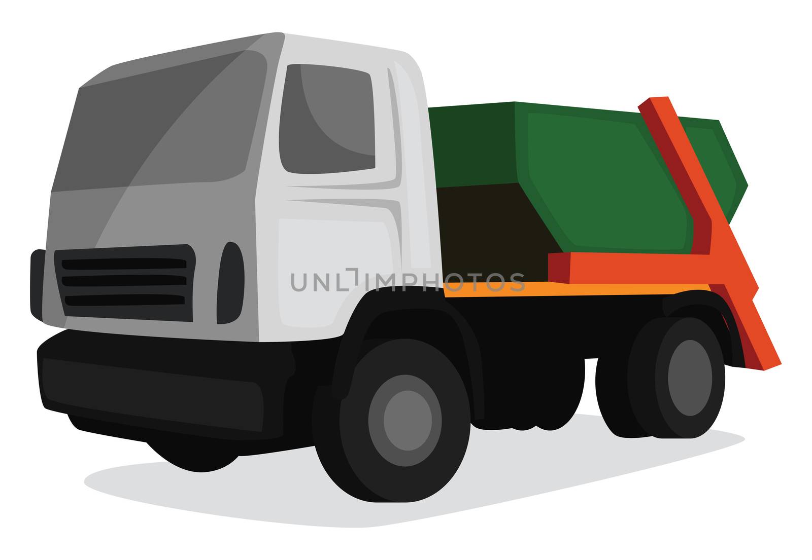 Garbage truck , illustration, vector on white background