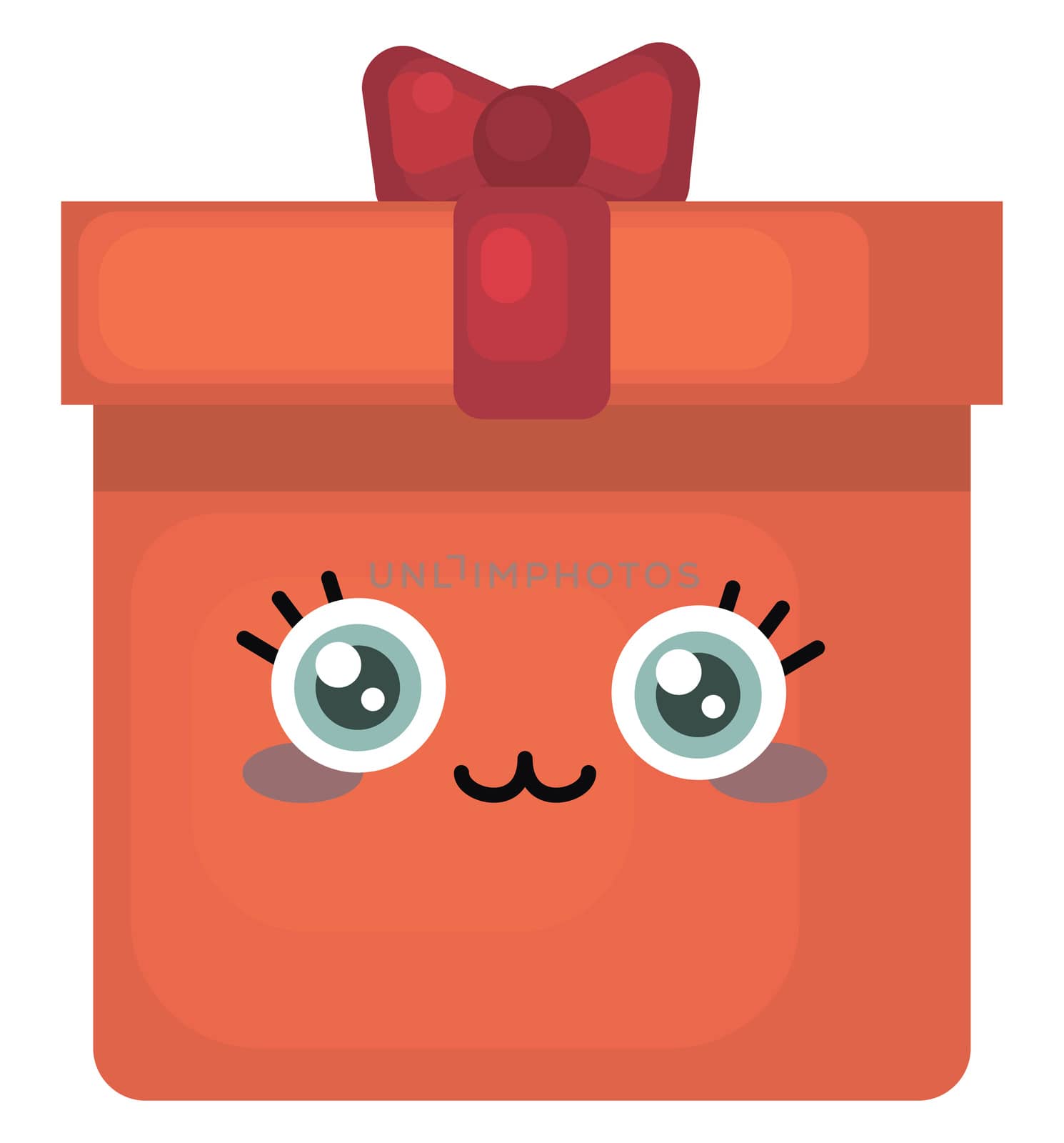 Orange gift box , illustration, vector on white background