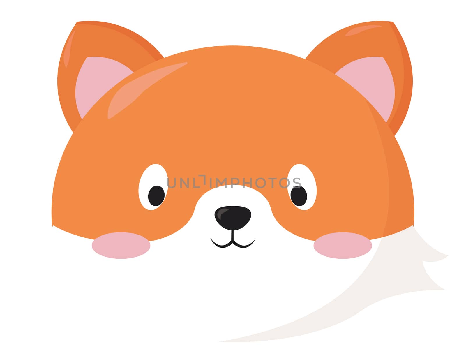Cute fox head , illustration, vector on white background by Morphart