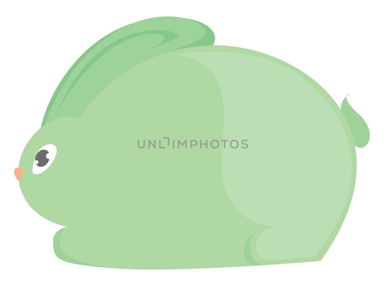 Green hare , illustration, vector on white background by Morphart