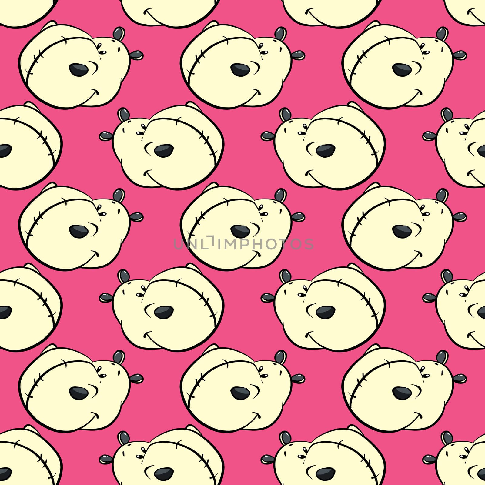 Hippos pattern , illustration, vector on white background by Morphart