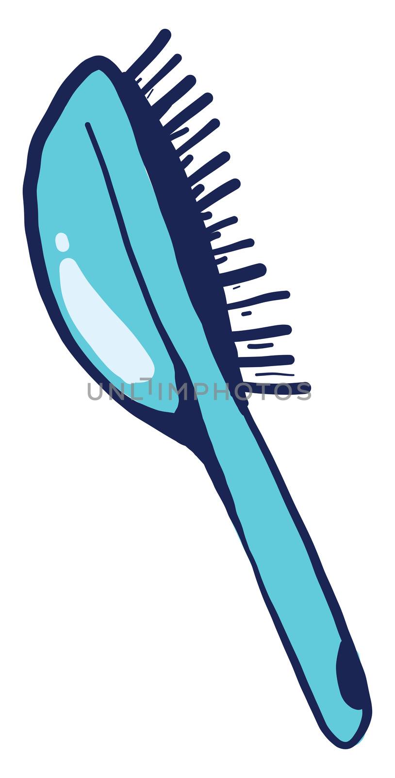 Blue brushhair , illustration, vector on white background