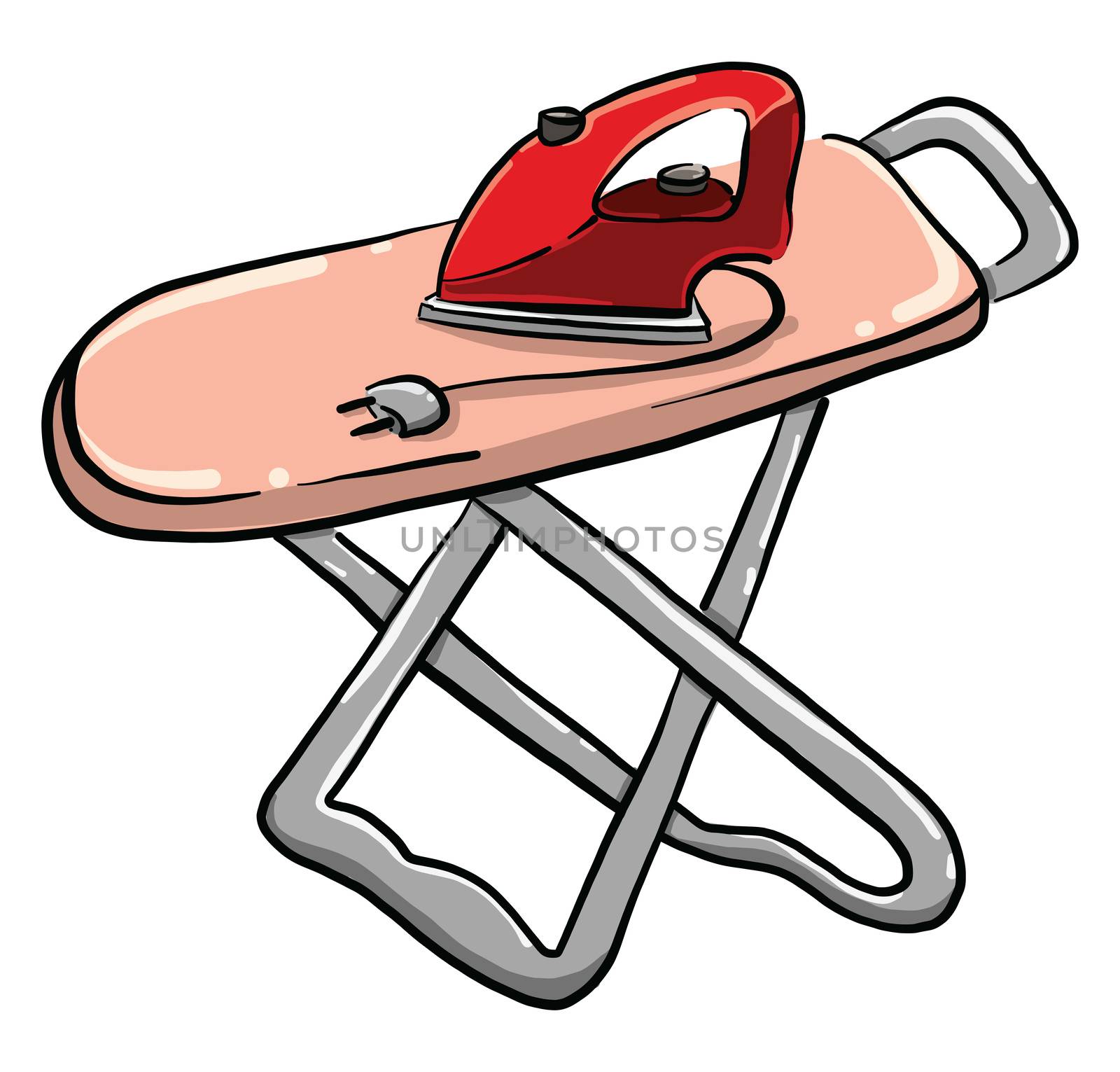 Iron table , illustration, vector on white background