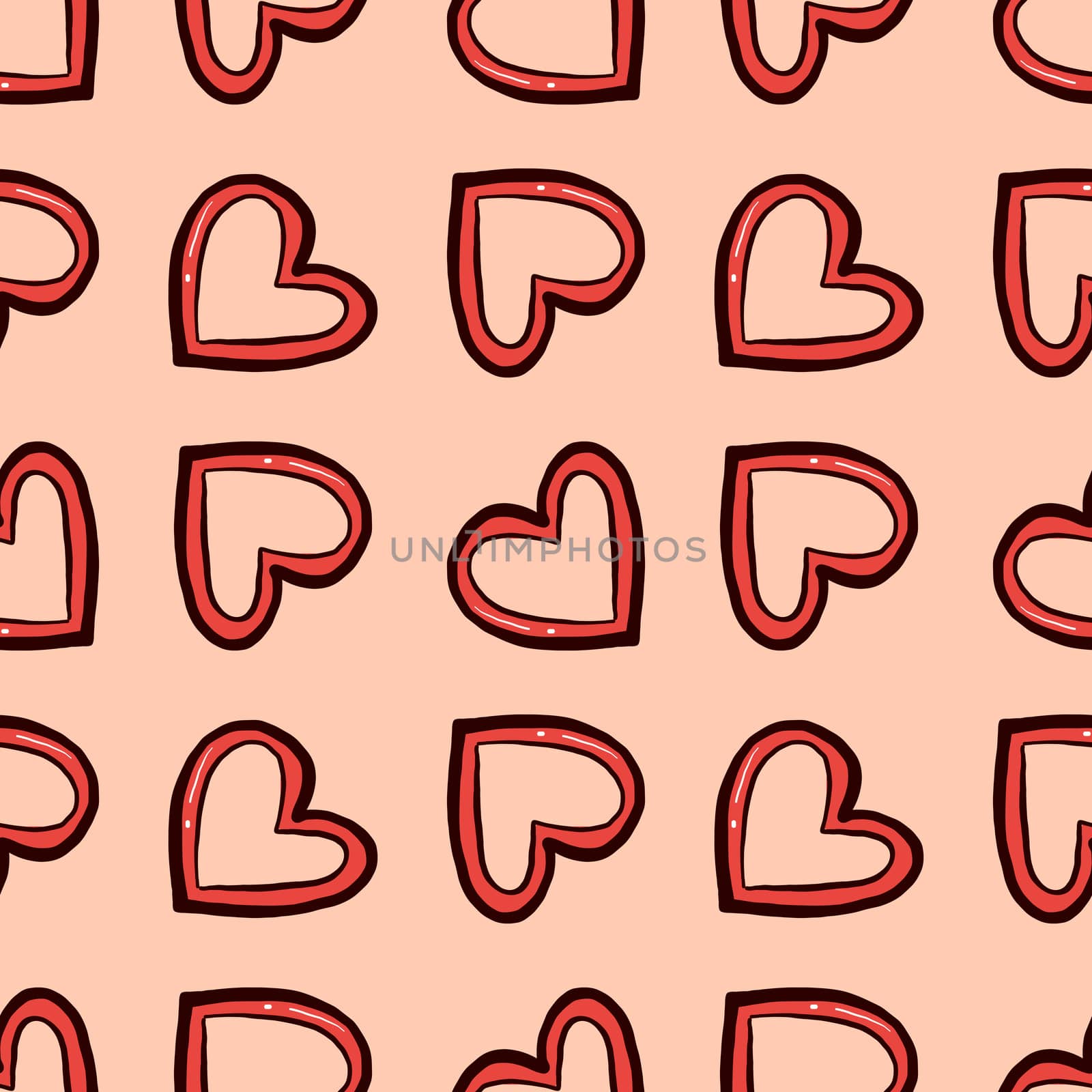 Hearts pattern , illustration, vector on white background by Morphart