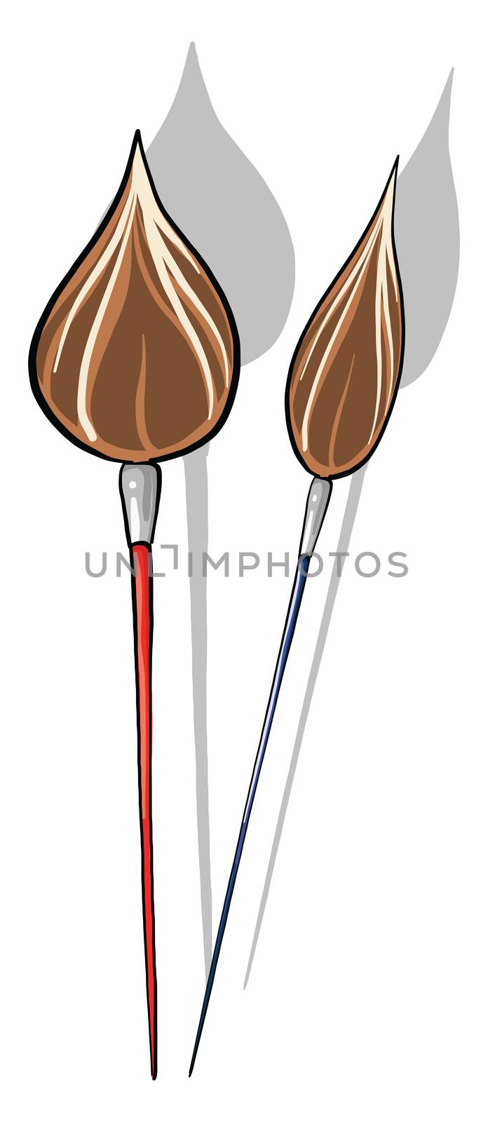 Paint brushes , illustration, vector on white background