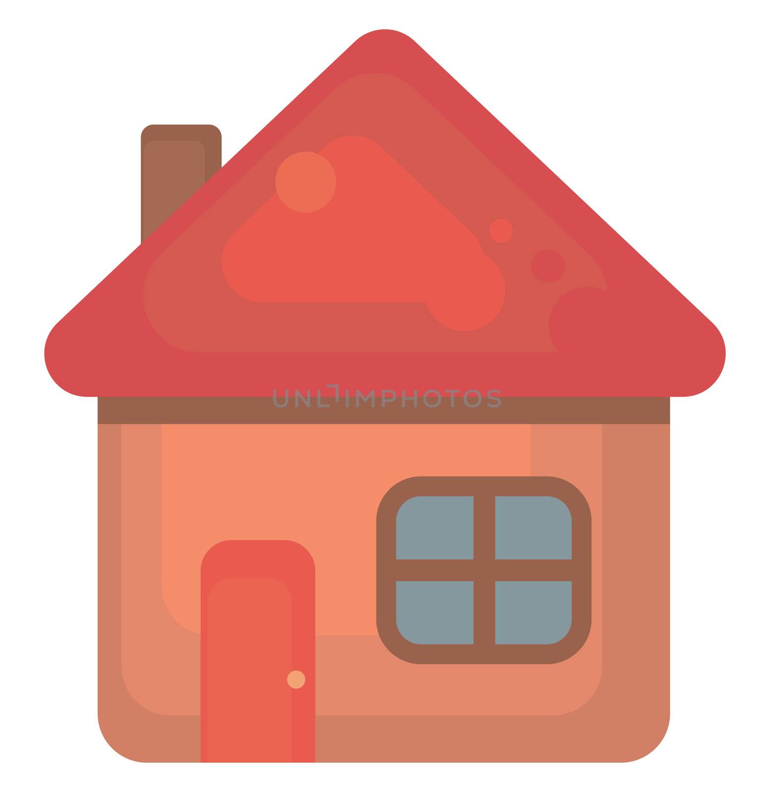 Red house , illustration, vector on white background