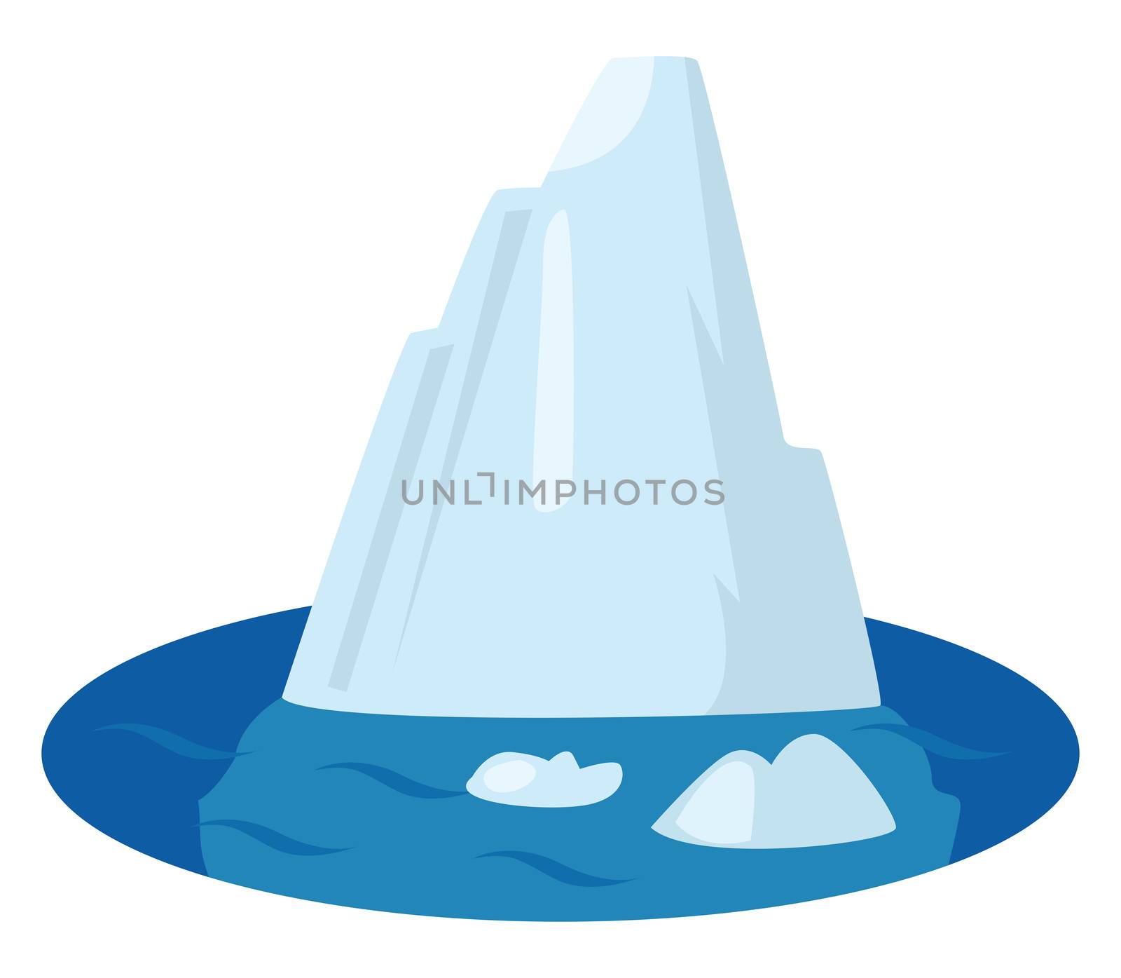 Iceberg in sea , illustration, vector on white background by Morphart