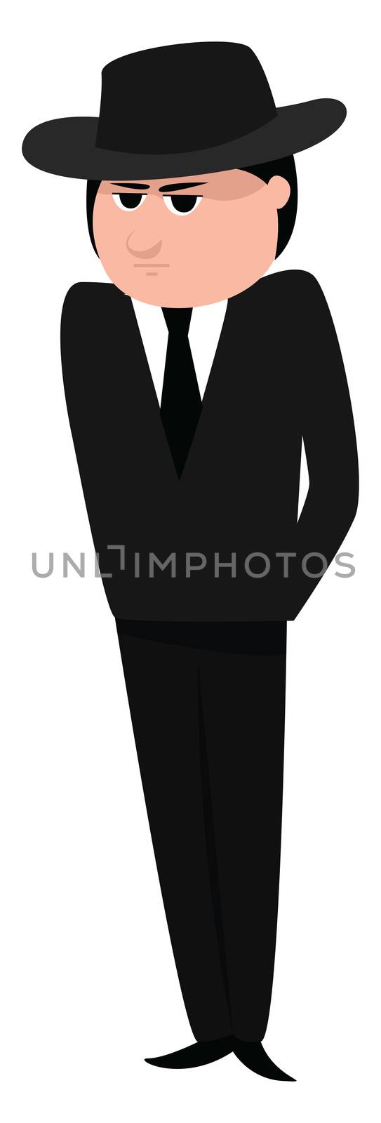 Italian mafia , illustration, vector on white background