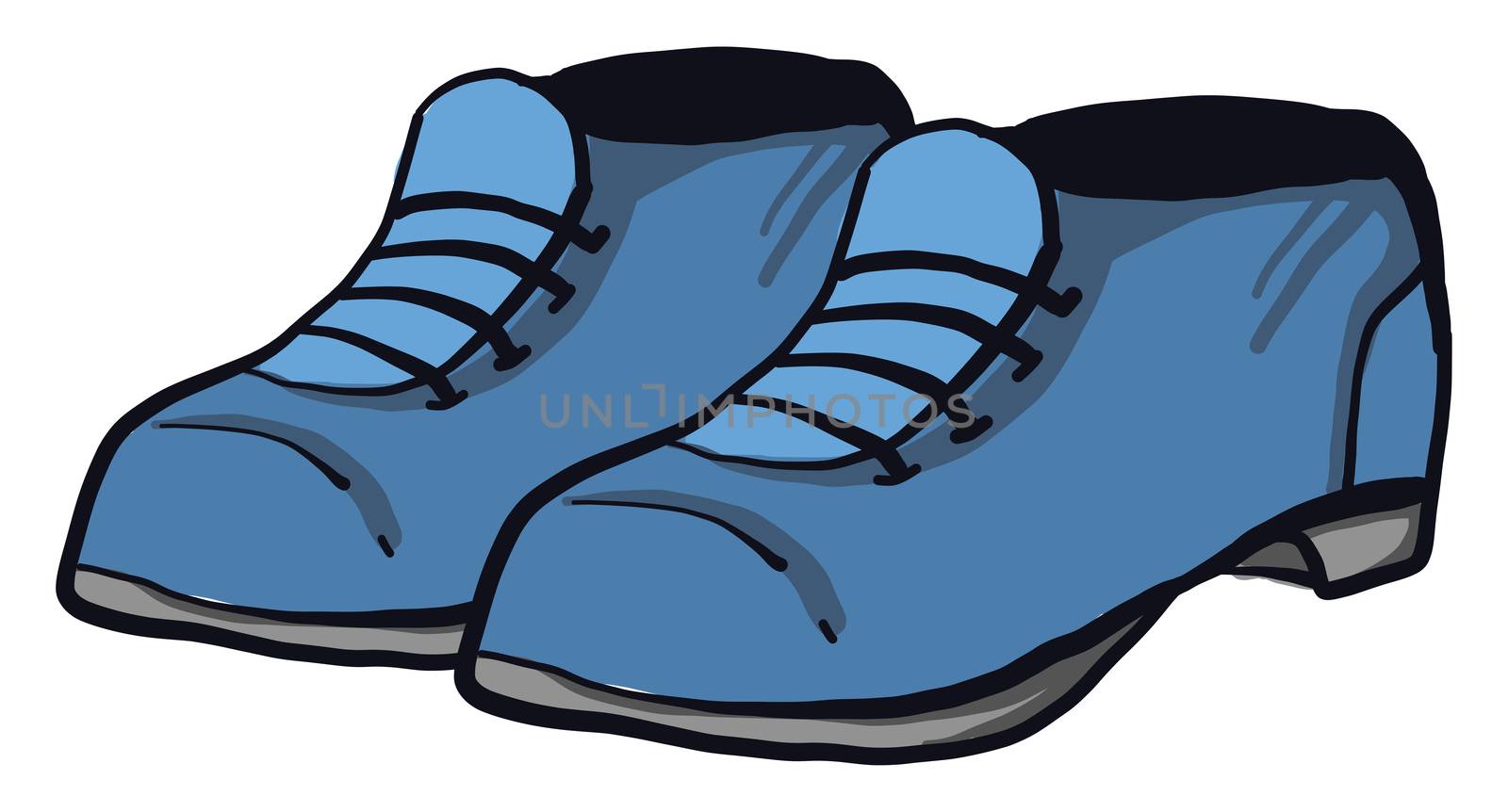 Blue man shoes , illustration, vector on white background
