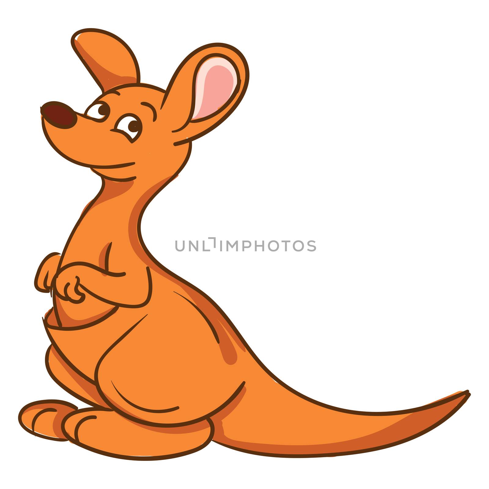 Happy kangaroo , illustration, vector on white background by Morphart