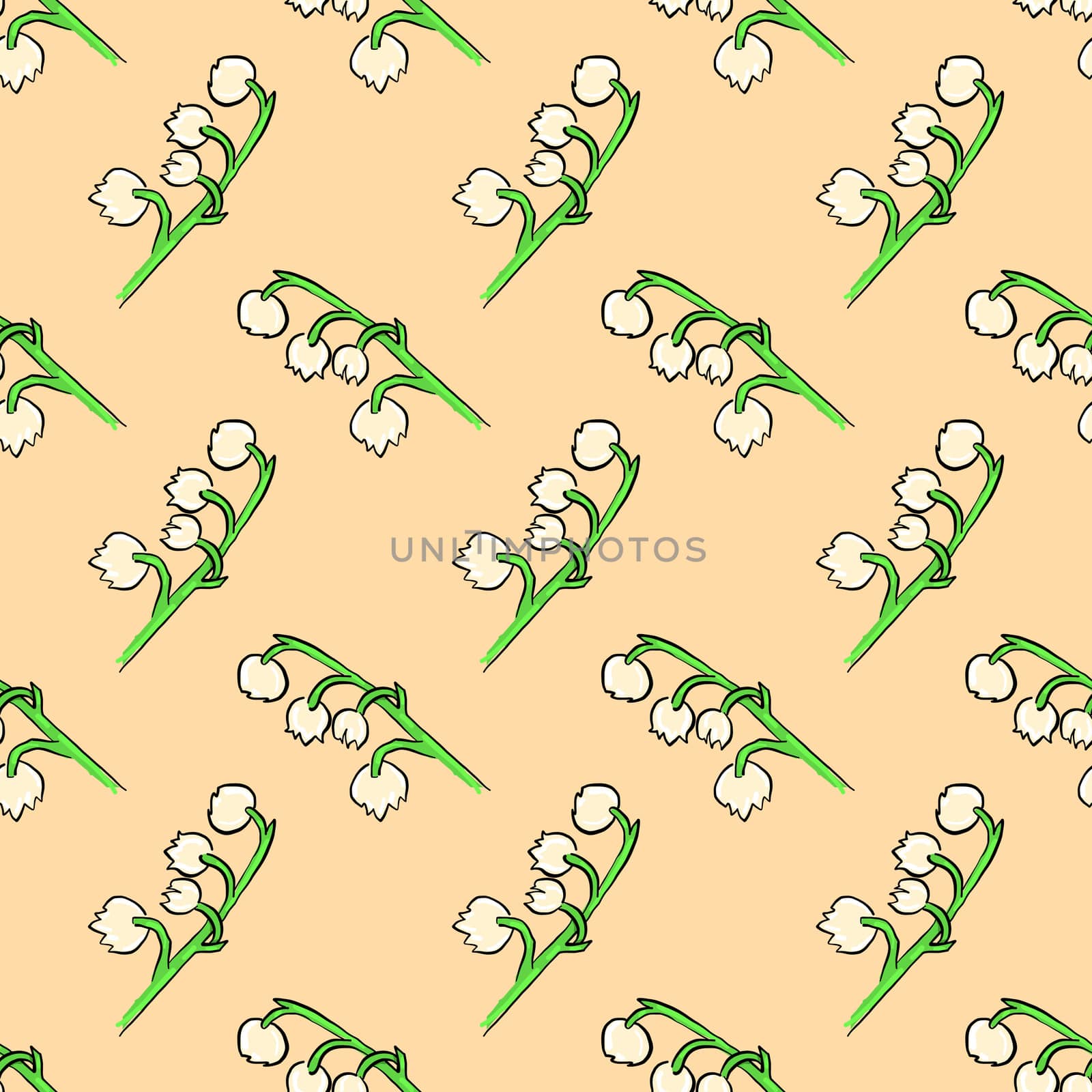 Lily flower pattern , illustration, vector on white background by Morphart