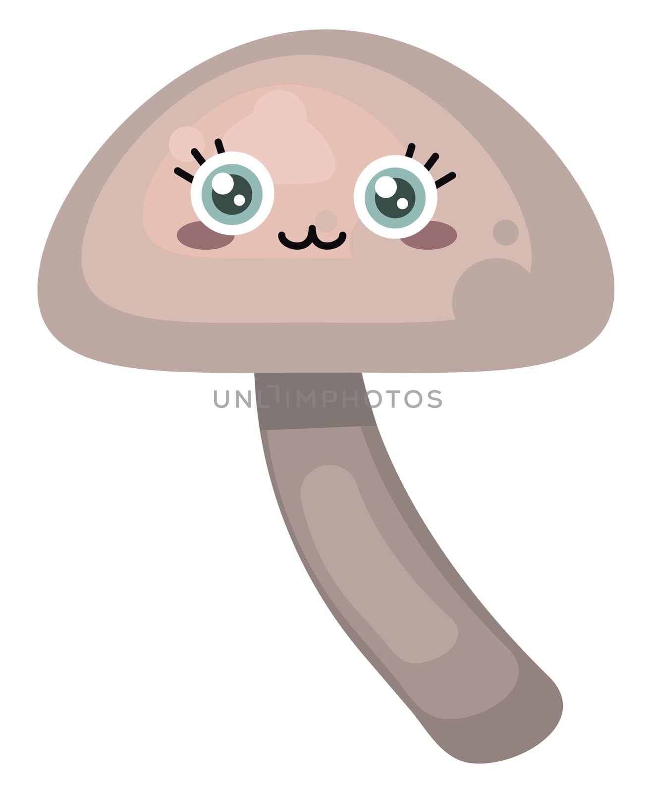 Cute happy mushroom , illustration, vector on white background