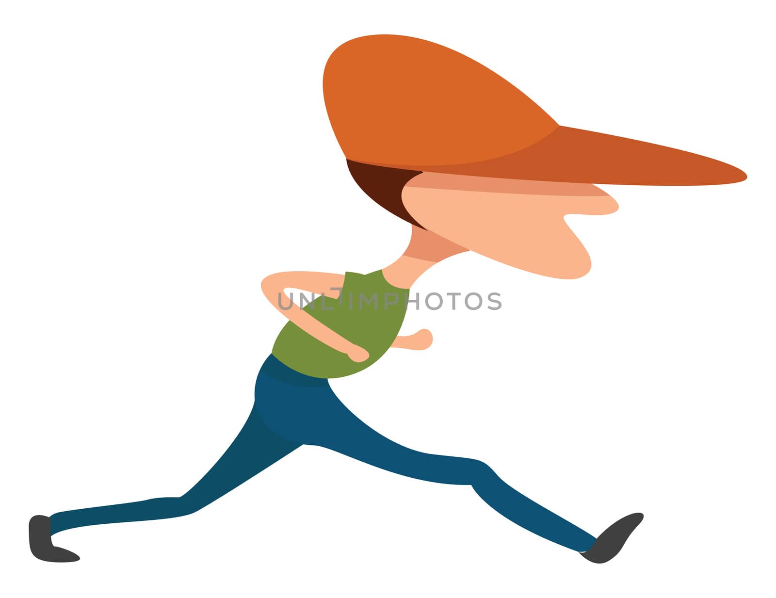 Man with long legs , illustration, vector on white background