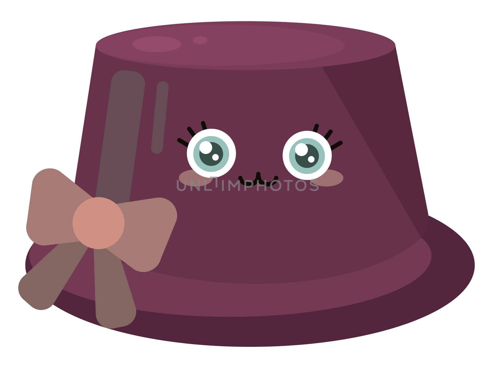 Cute purple hat , illustration, vector on white background