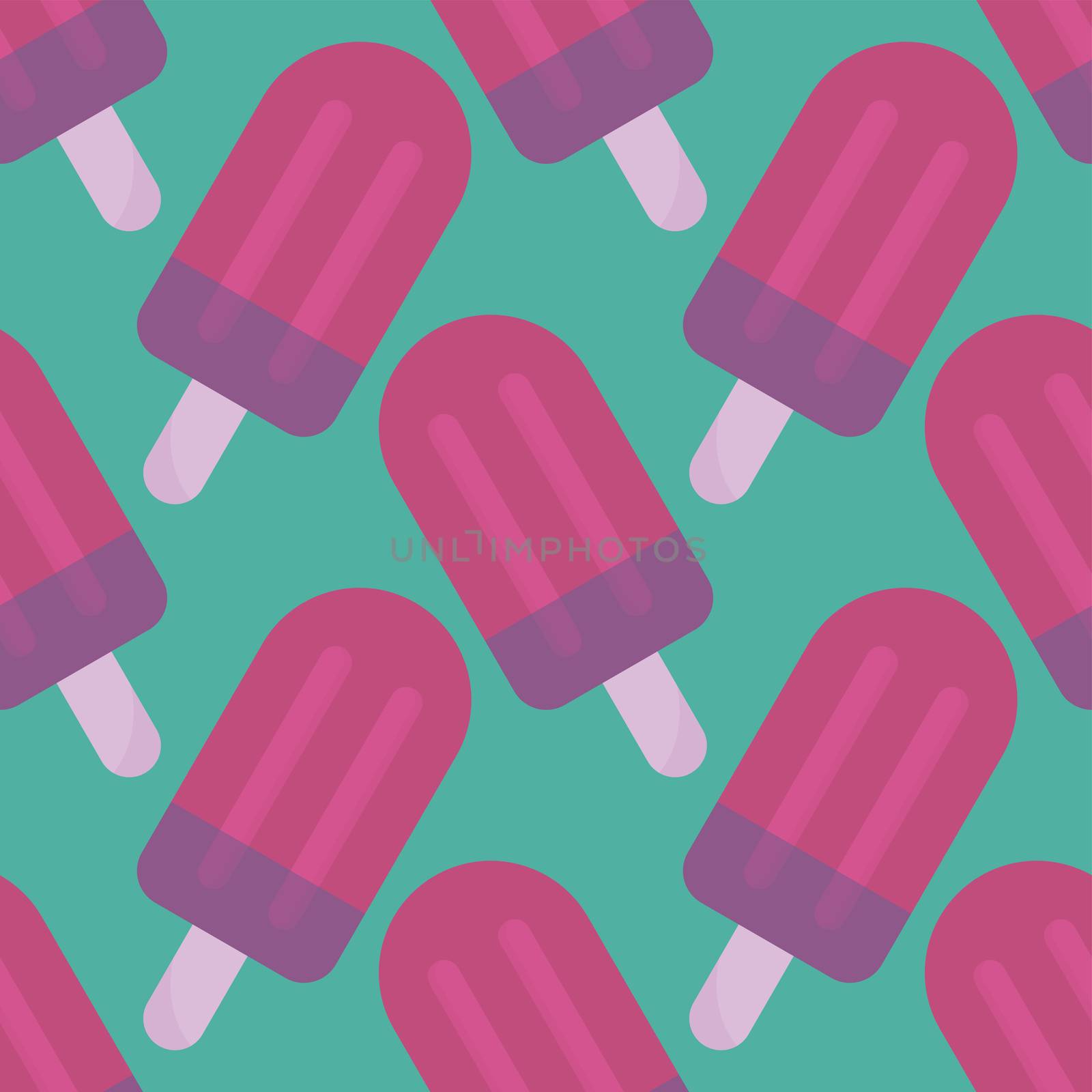 Ice cream on stick pattern , illustration, vector on white background