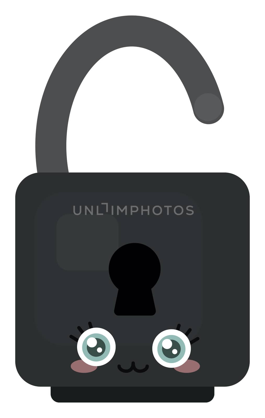 Black lock , illustration, vector on white background