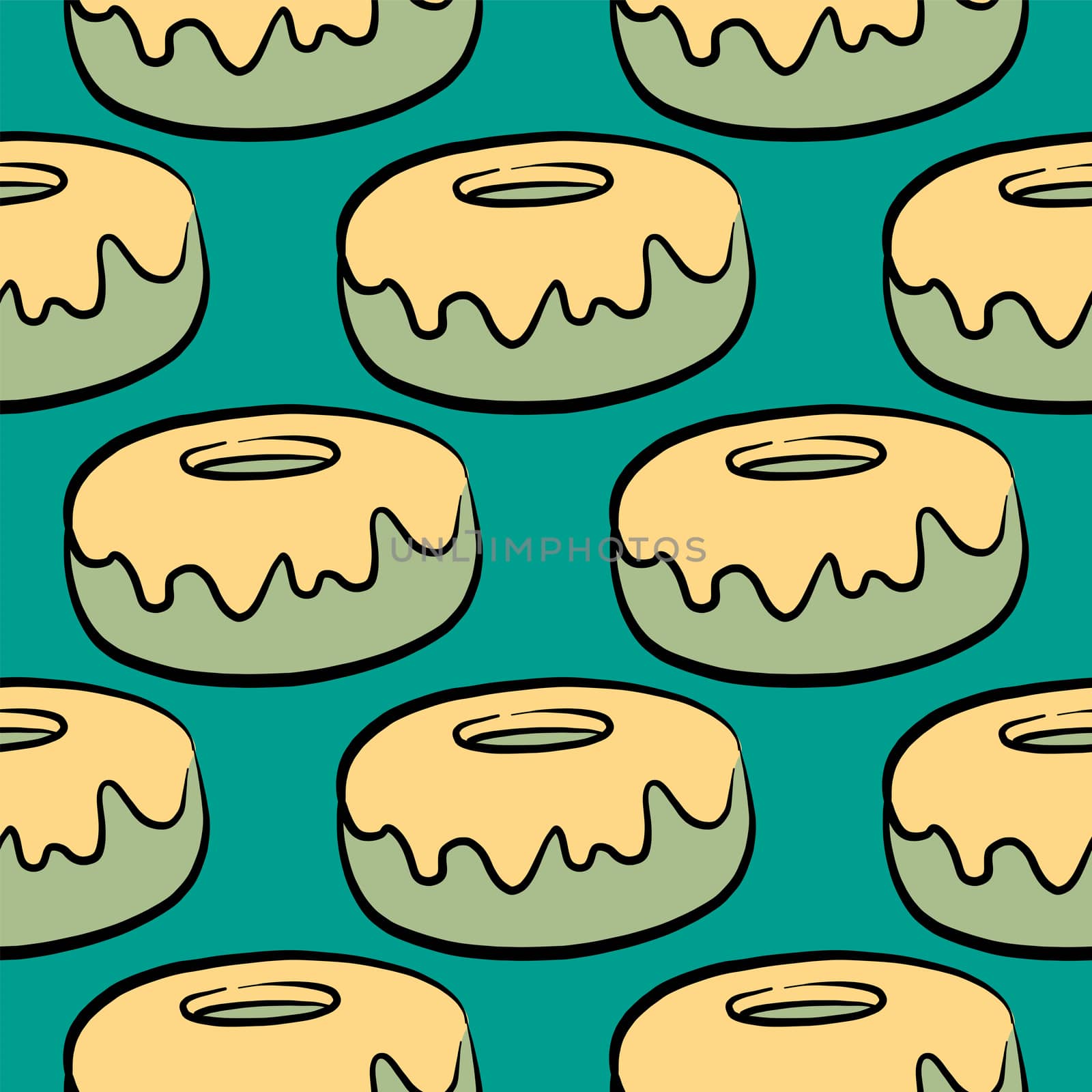 Donuts pattern , illustration, vector on white background by Morphart