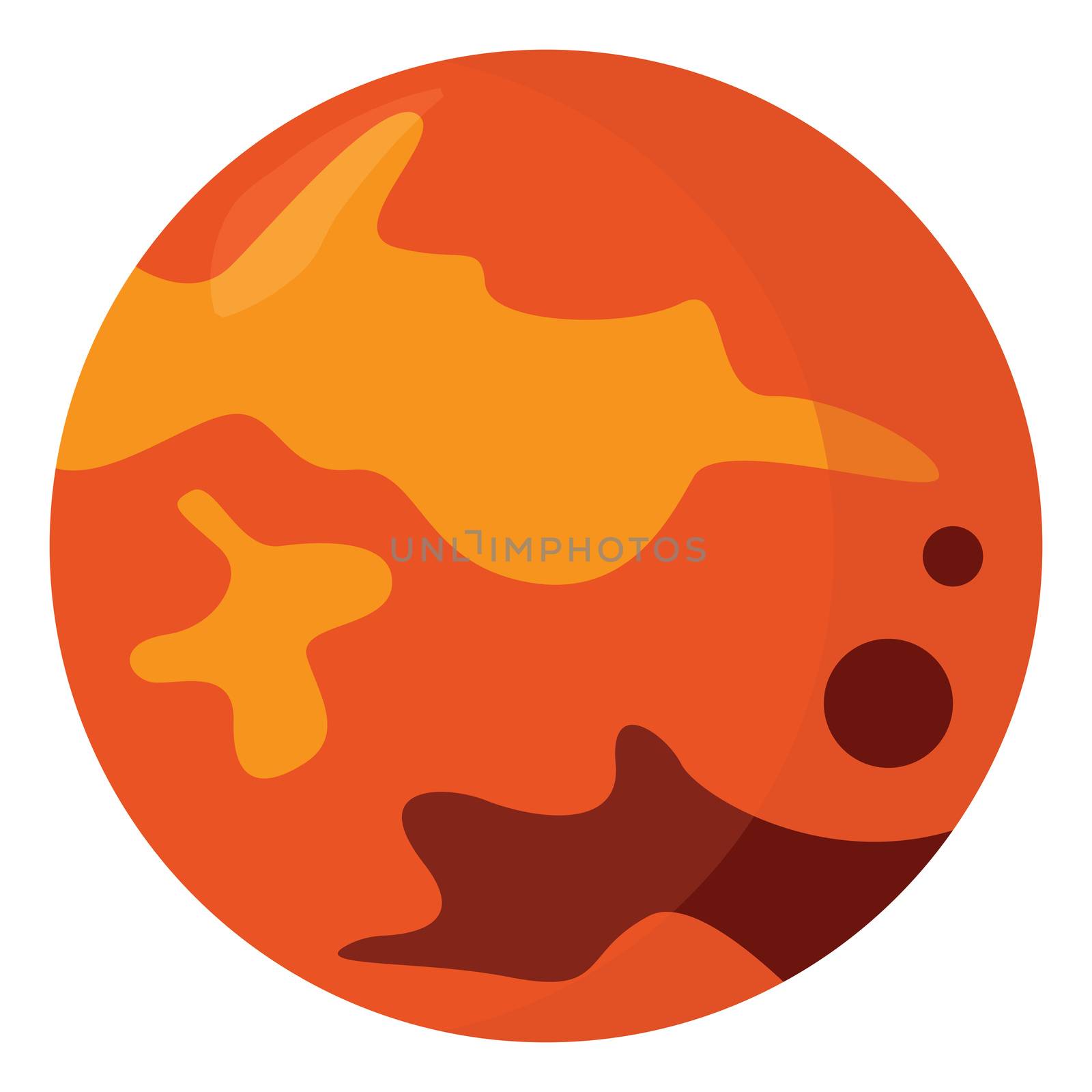 Red planet Mars , illustration, vector on white background by Morphart