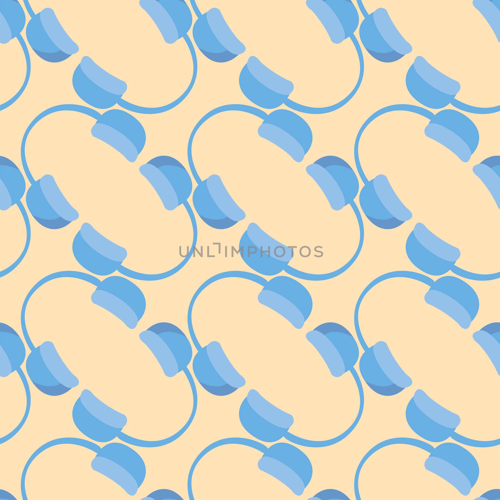 Earphones pattern , illustration, vector on white background by Morphart