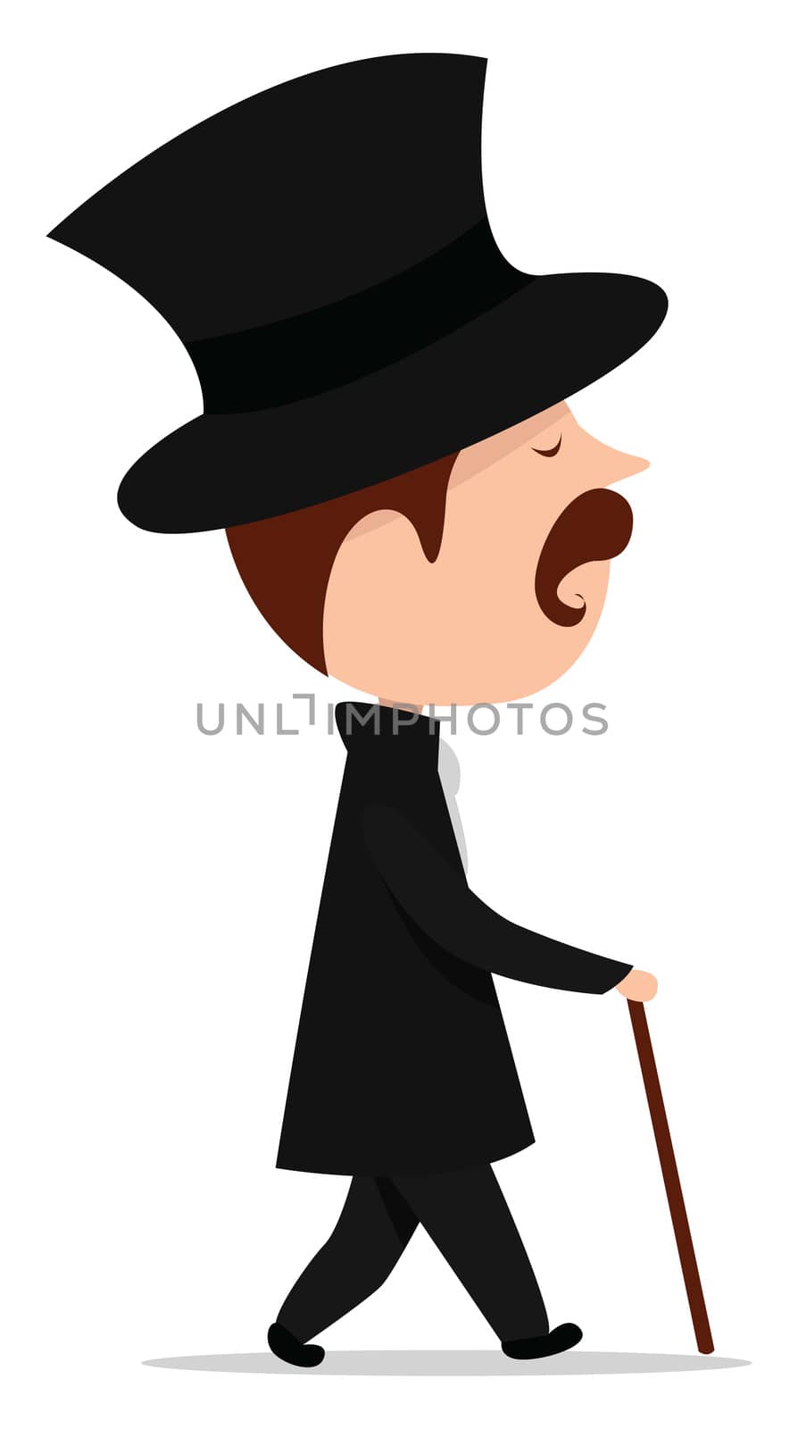 Man in black , illustration, vector on white background by Morphart
