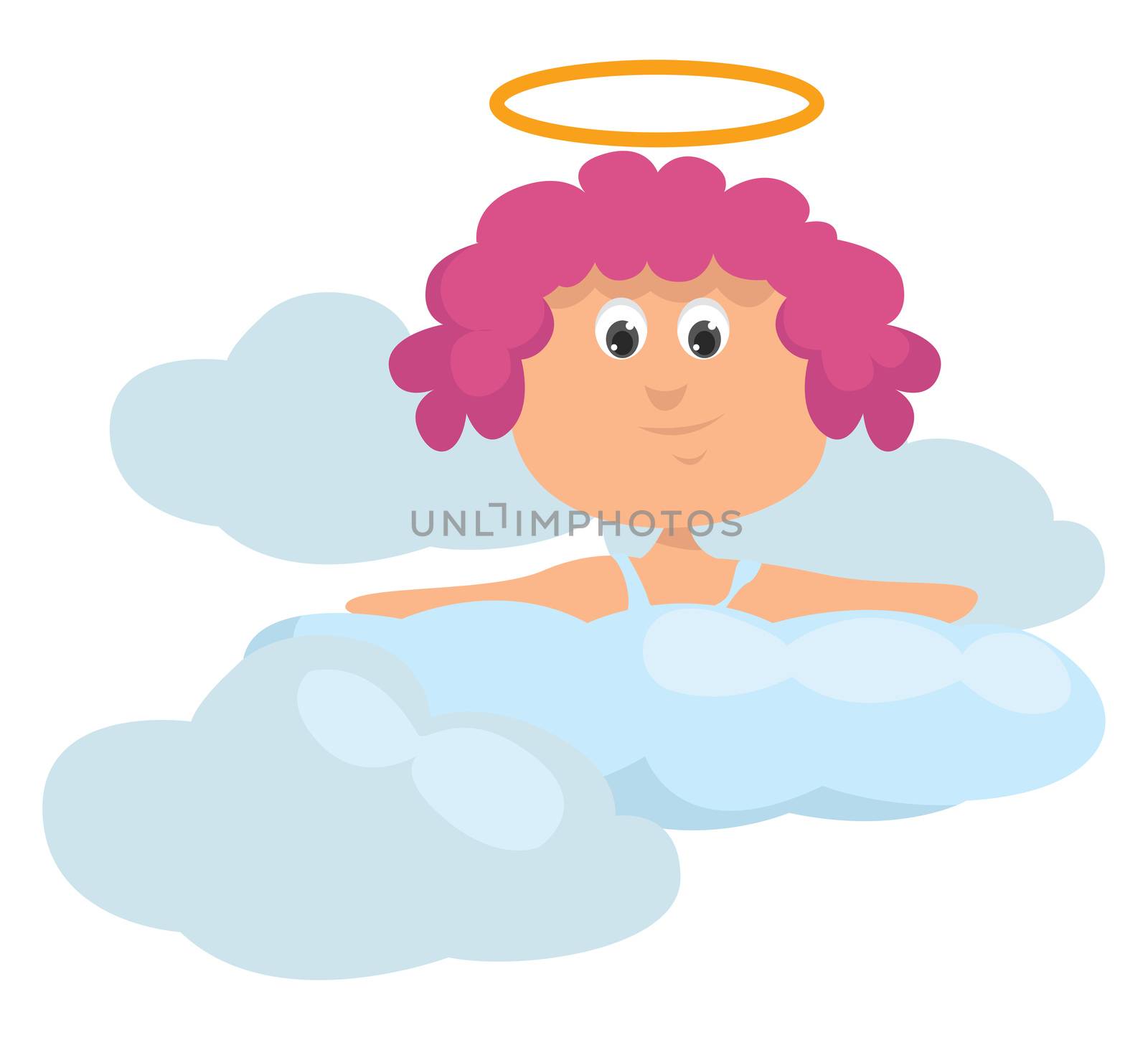 Woman in paradise , illustration, vector on white background