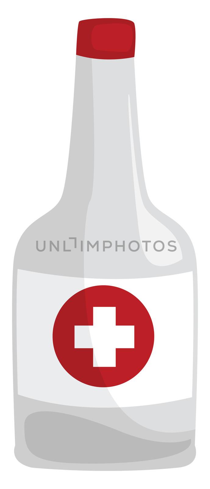 Medical alcohol , illustration, vector on white background