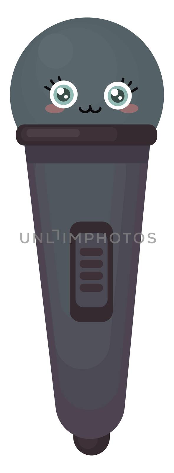 Cute microphone , illustration, vector on white background by Morphart