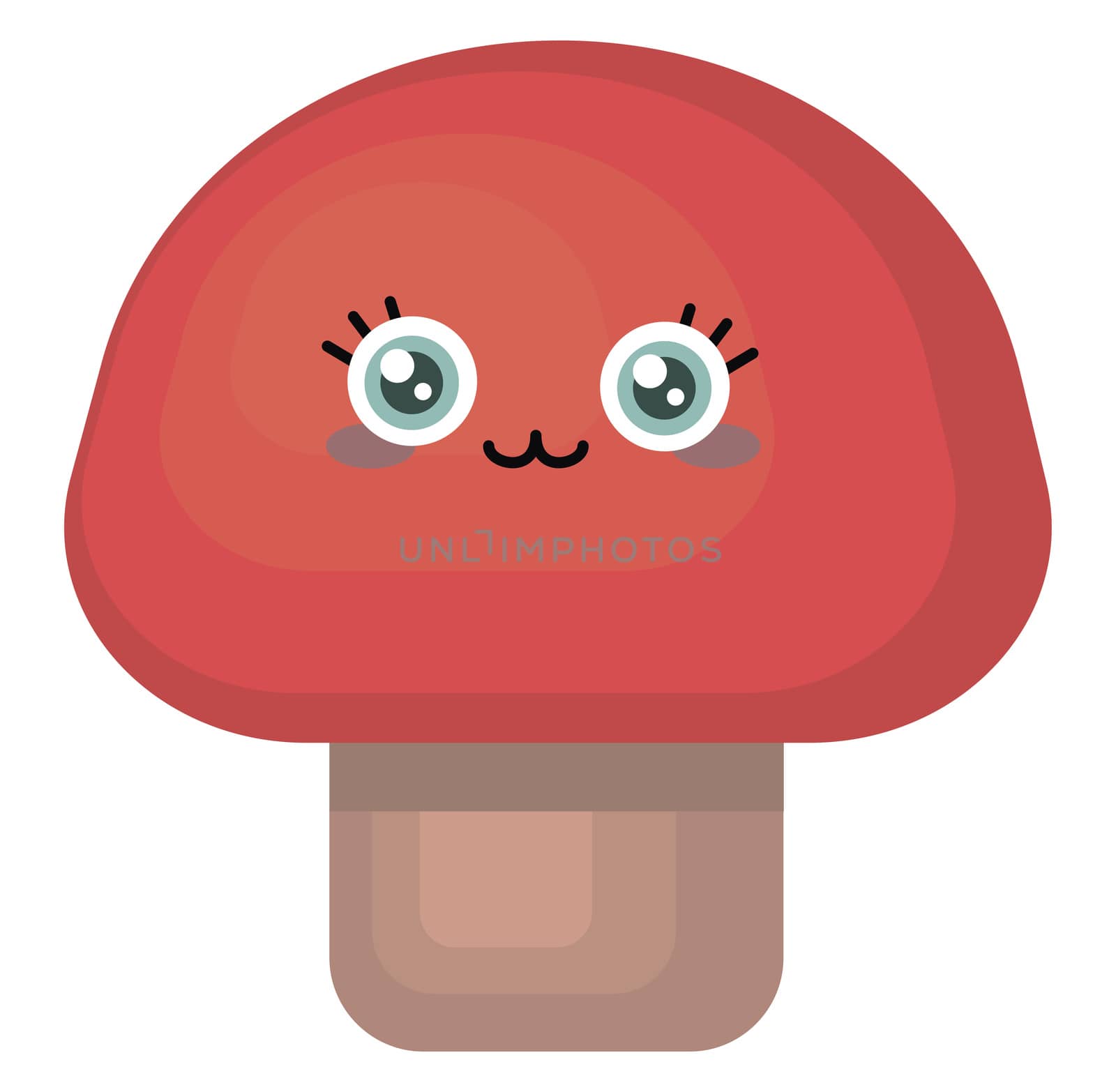 Cute mushroom , illustration, vector on white background