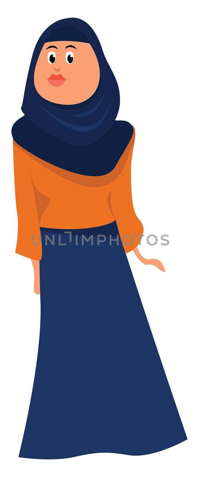 Muslim girl , illustration, vector on white background by Morphart