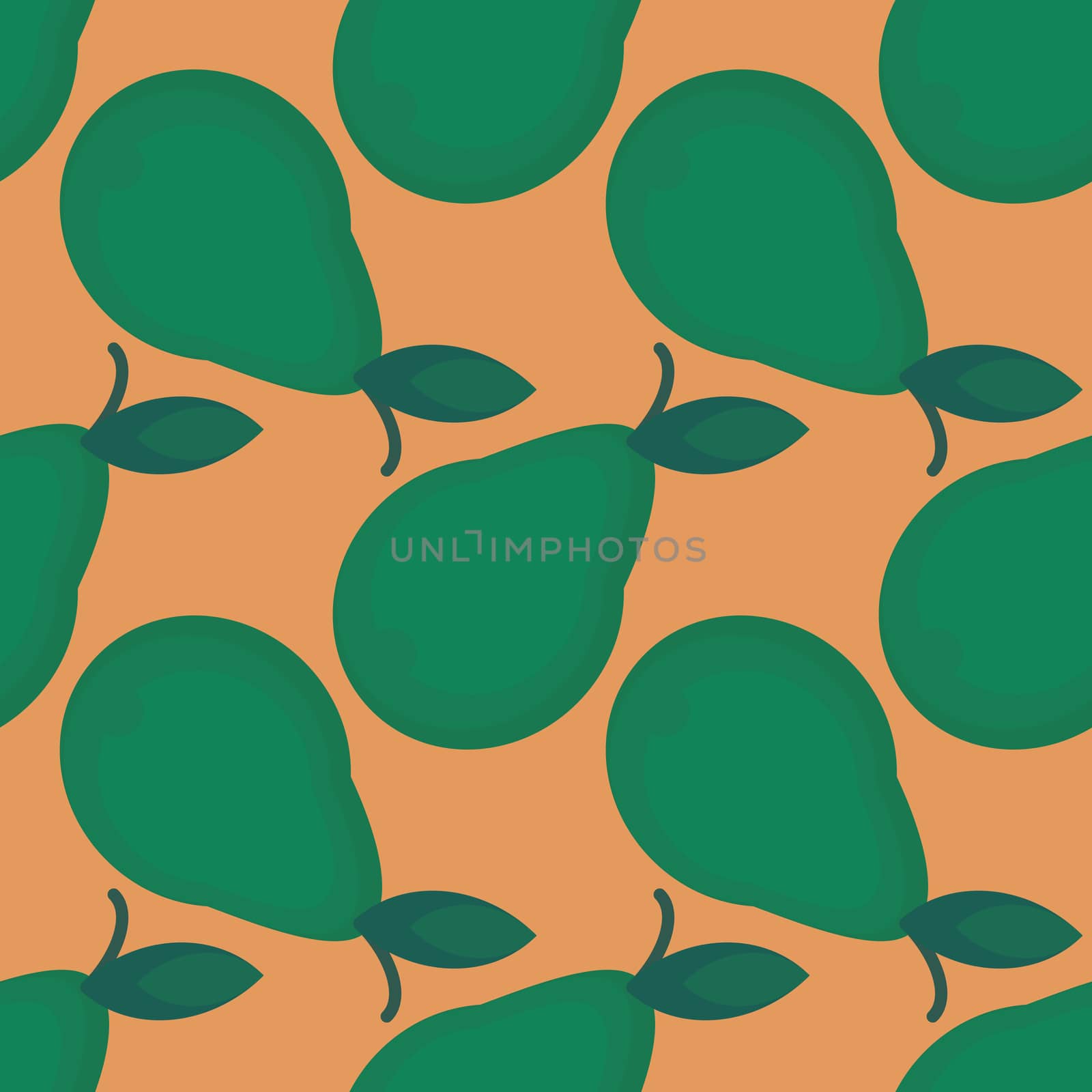 Pears pattern , illustration, vector on white background by Morphart