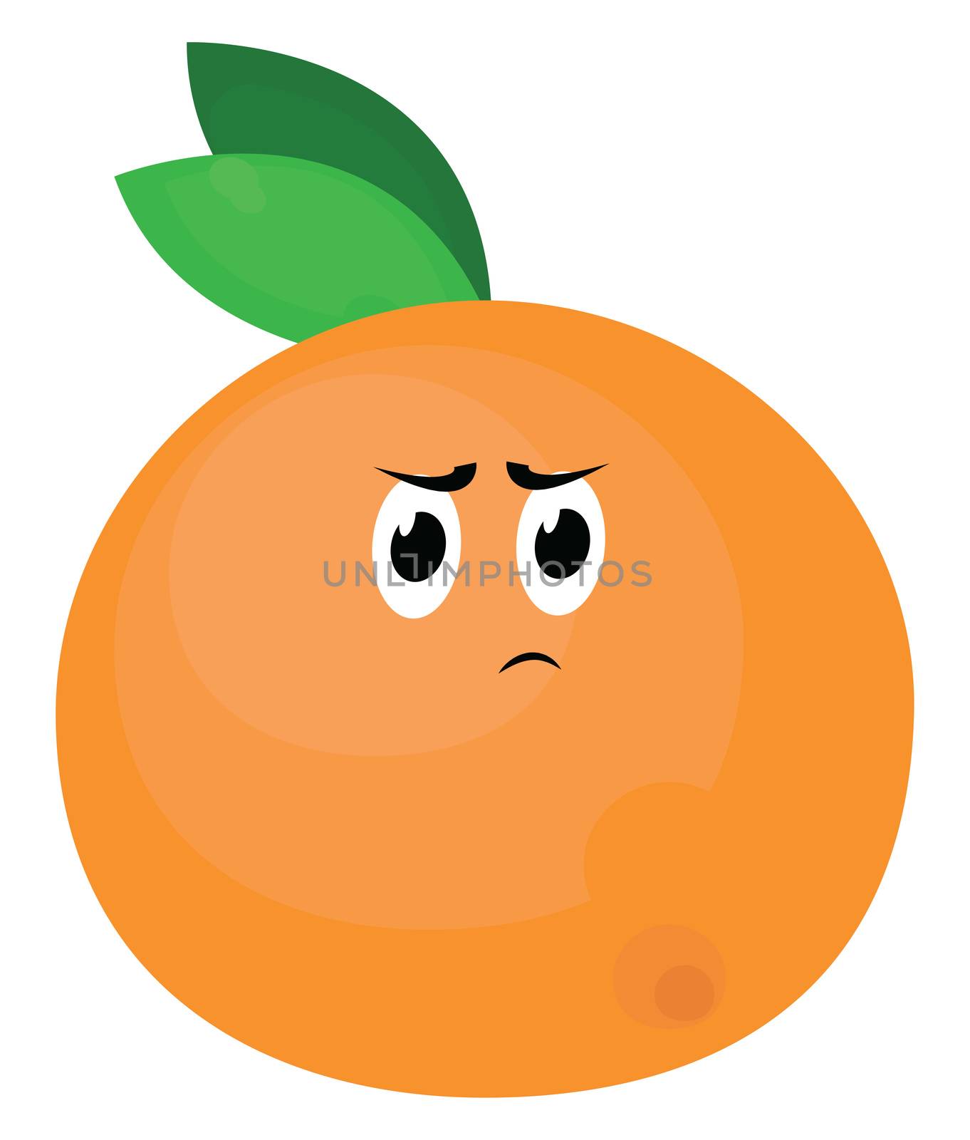 Angry orange , illustration, vector on white background by Morphart