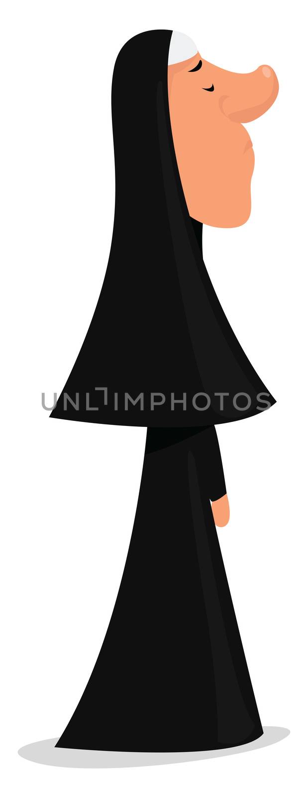 Nun , illustration, vector on white background by Morphart
