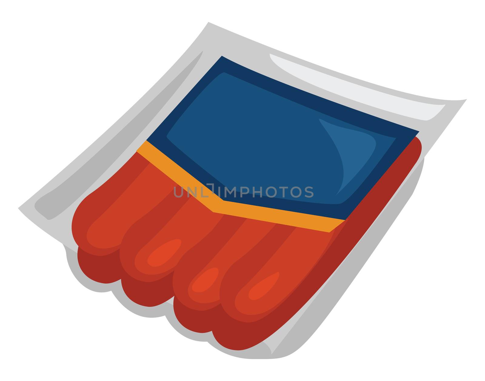 Pack of sausages , illustration, vector on white background by Morphart