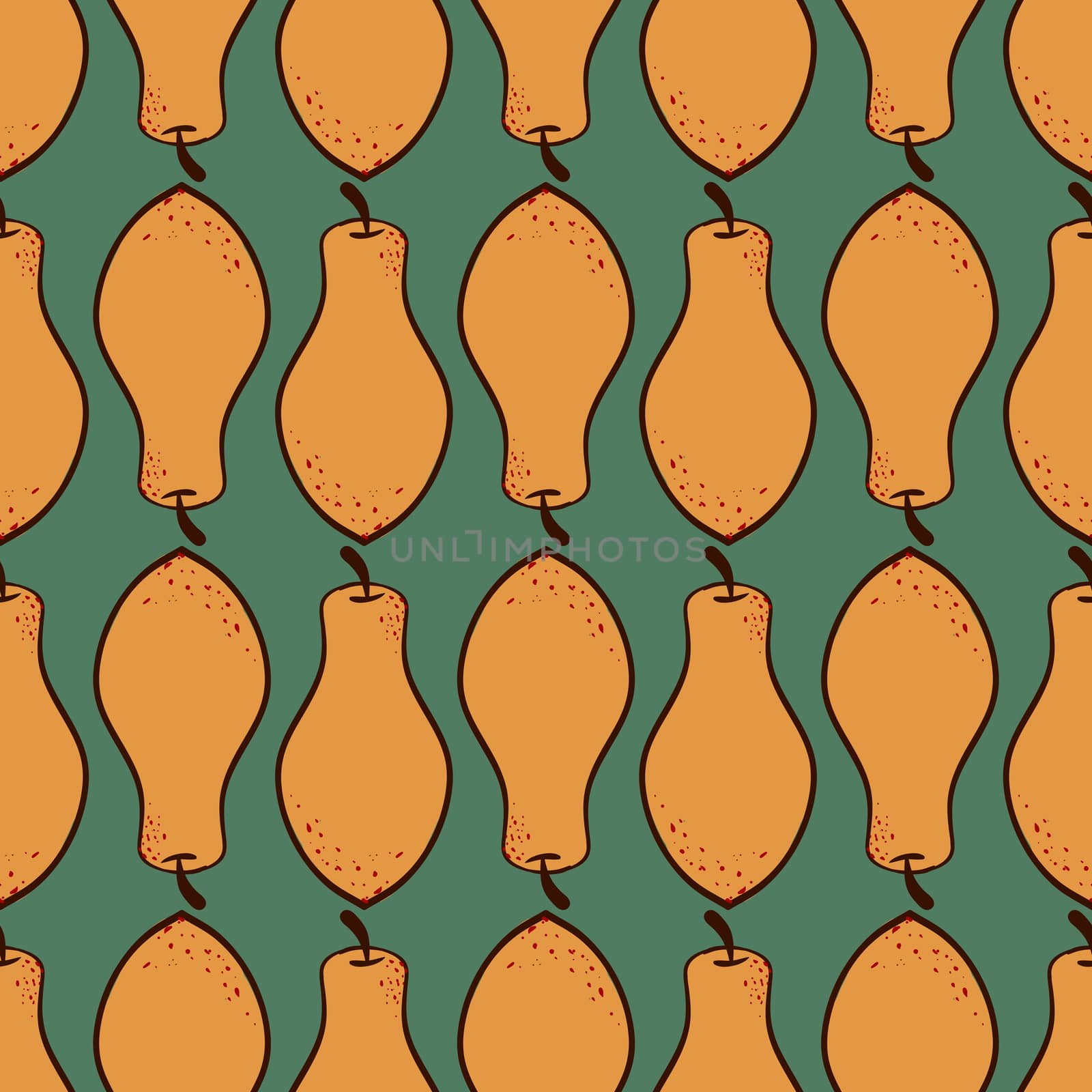 Papaya pattern , illustration, vector on white background by Morphart