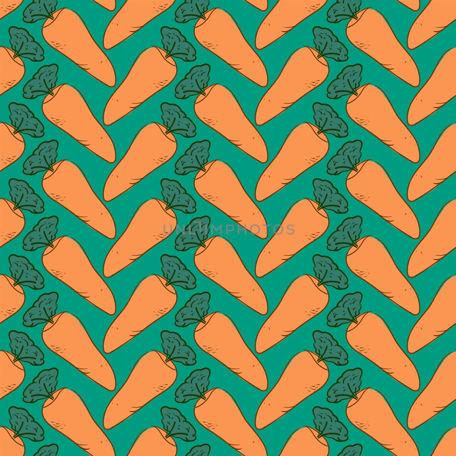 Carrots pattern , illustration, vector on white background