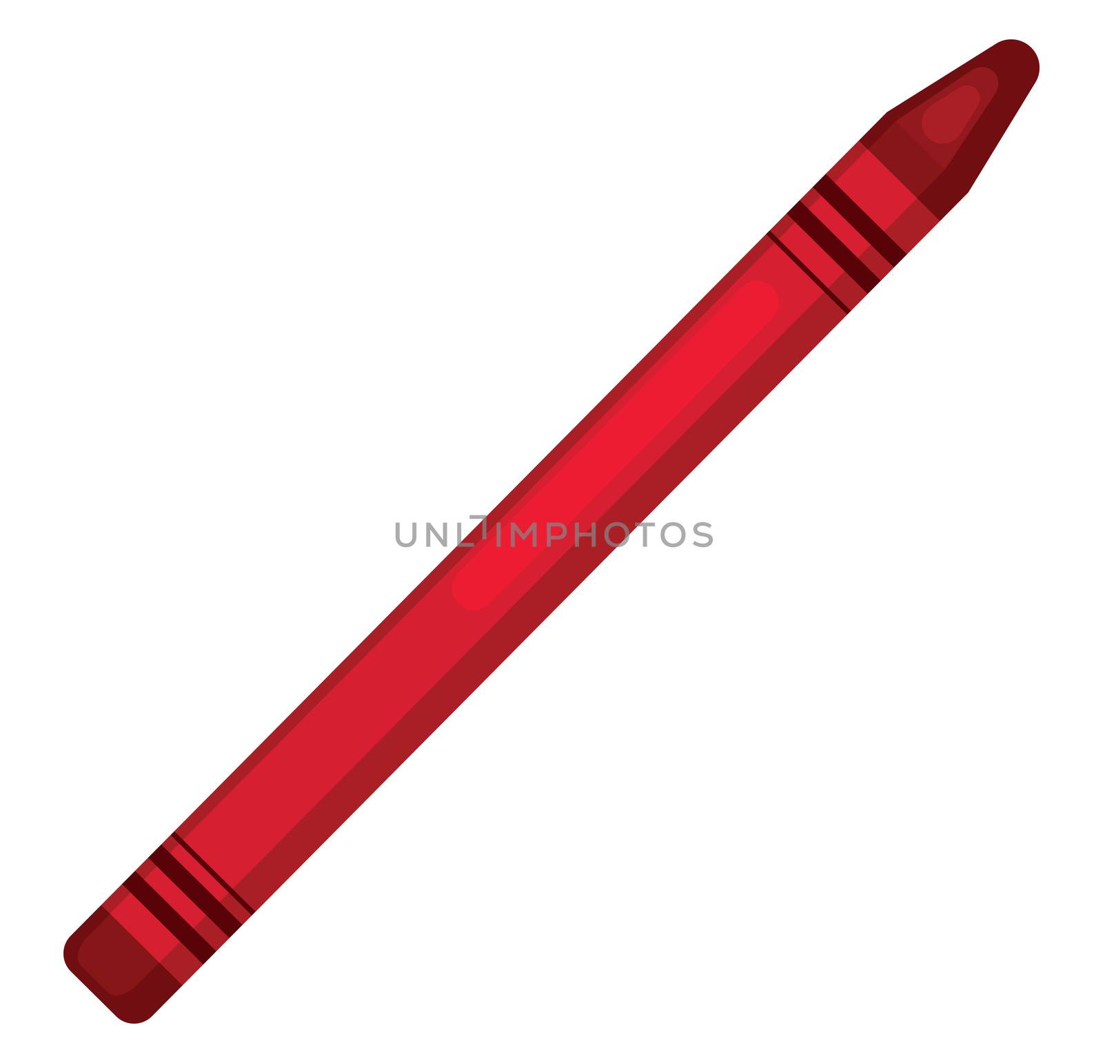 Red crayon , illustration, vector on white background by Morphart