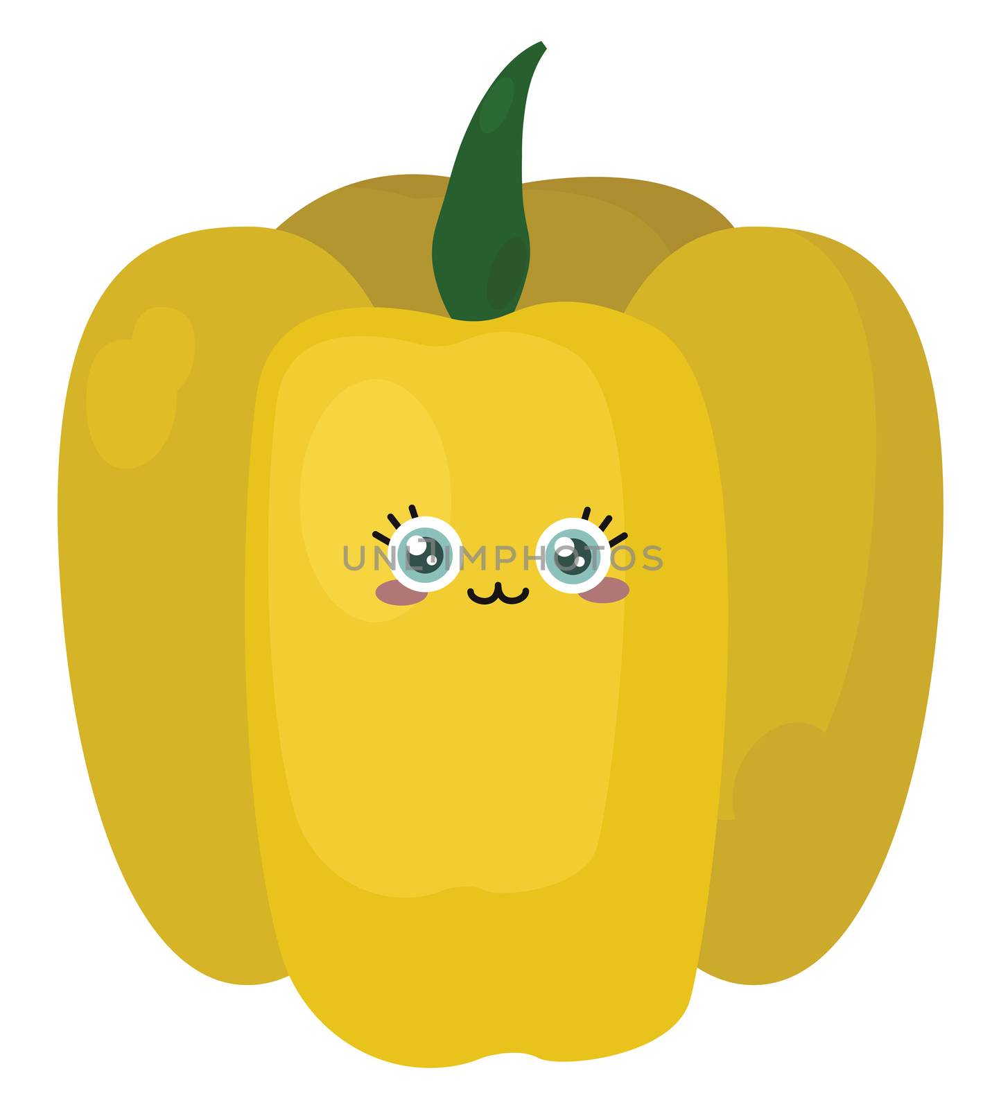 Yellow pepper , illustration, vector on white background by Morphart