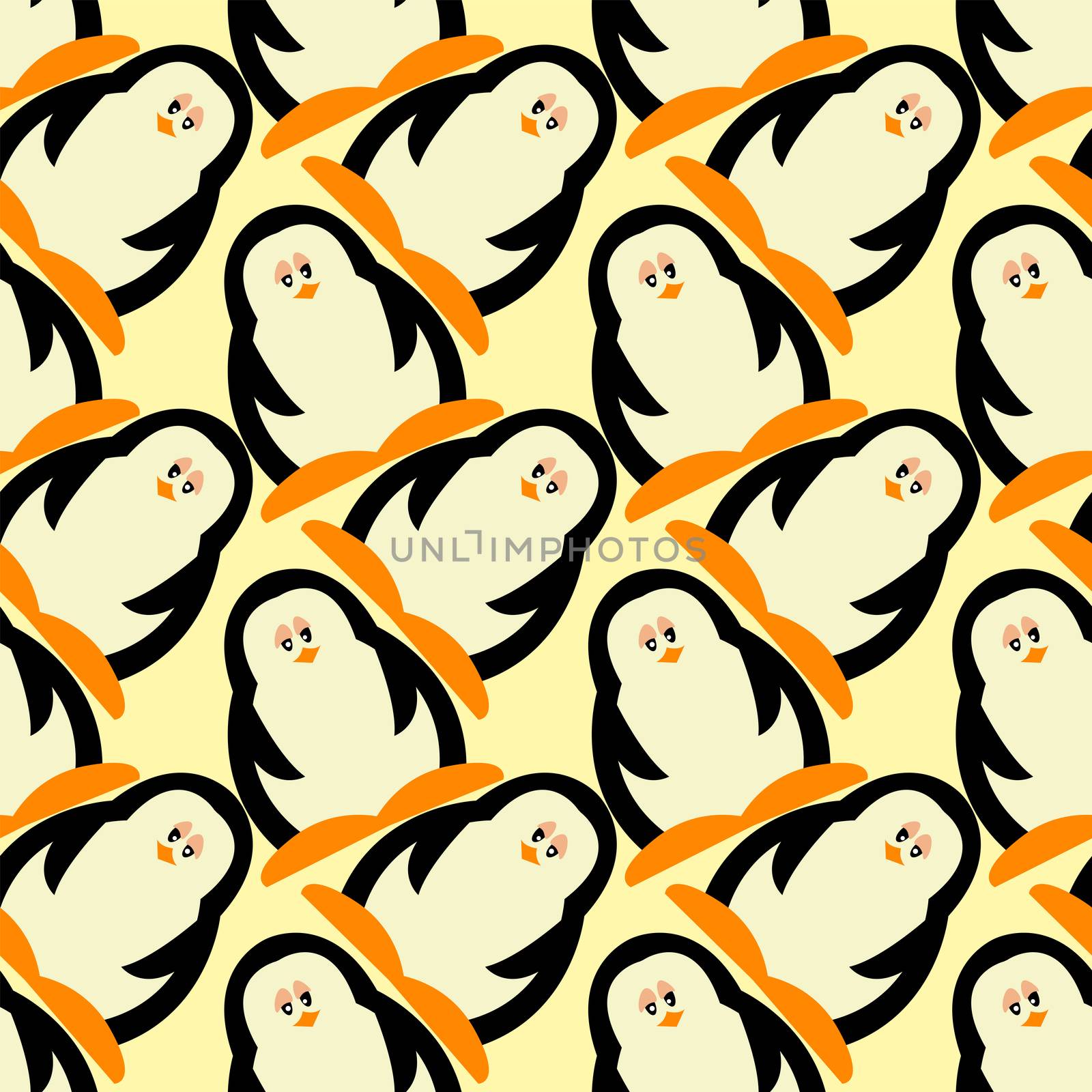 Penguin pattern , illustration, vector on white background by Morphart