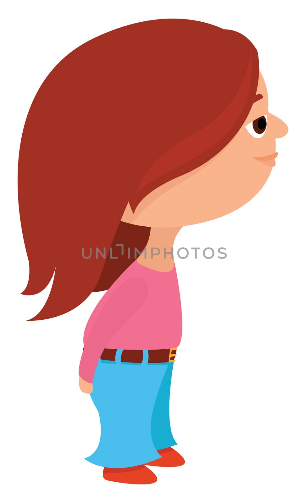 Little woman , illustration, vector on white background