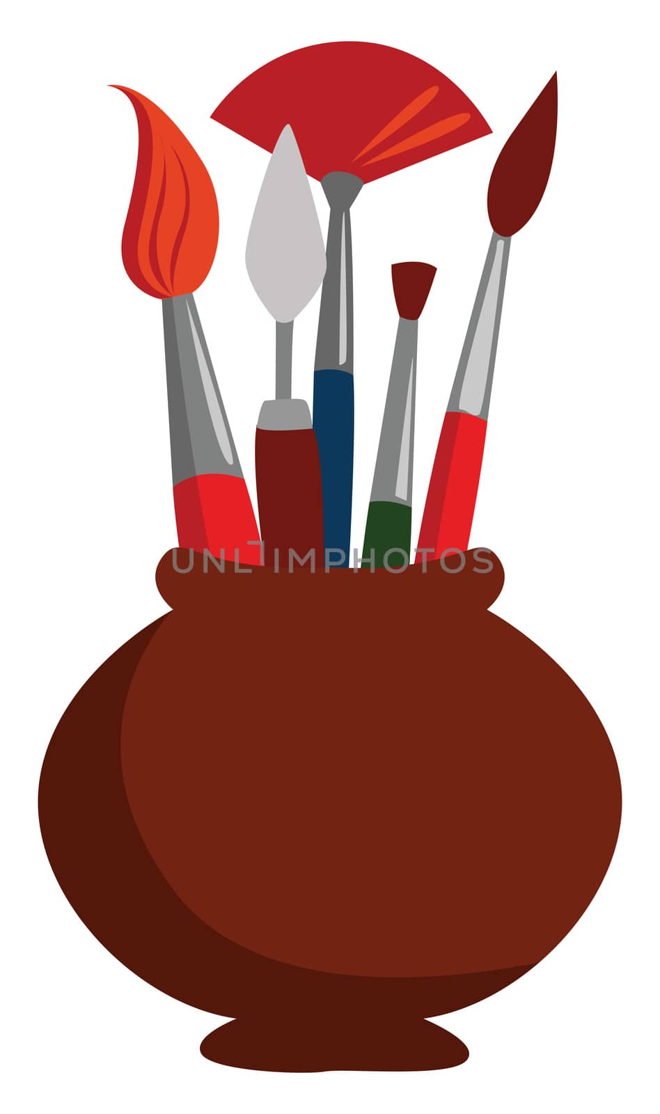 Paint brushes , illustration, vector on white background by Morphart