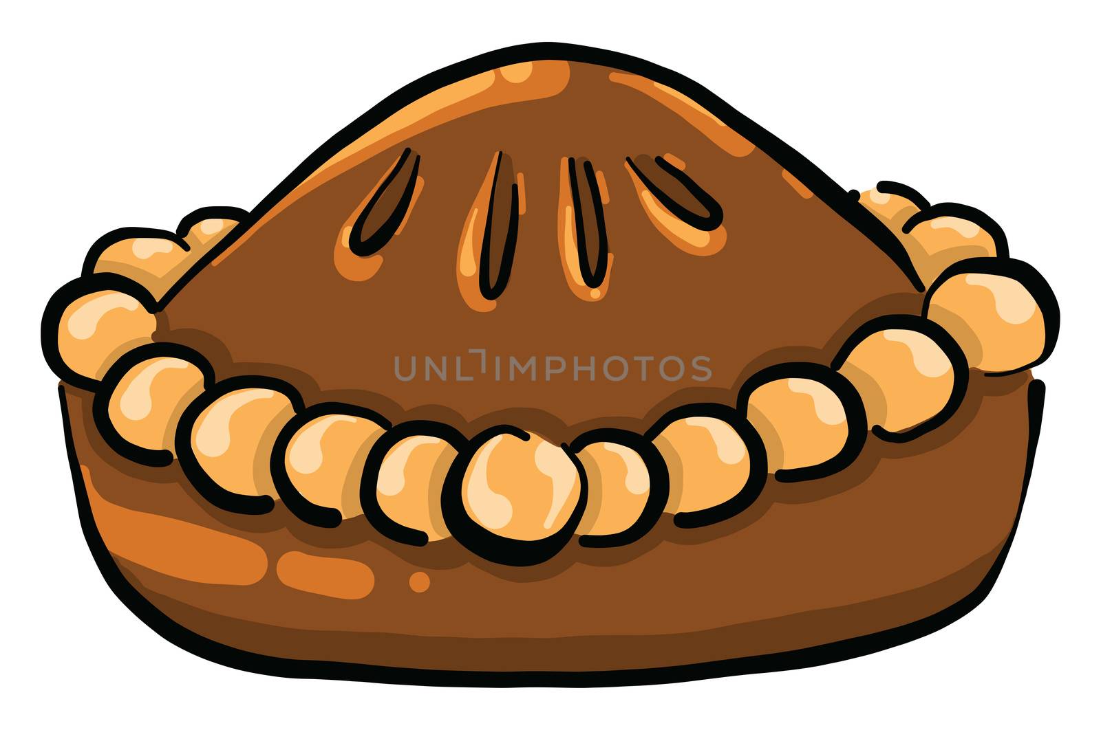 Apple pie , illustration, vector on white background