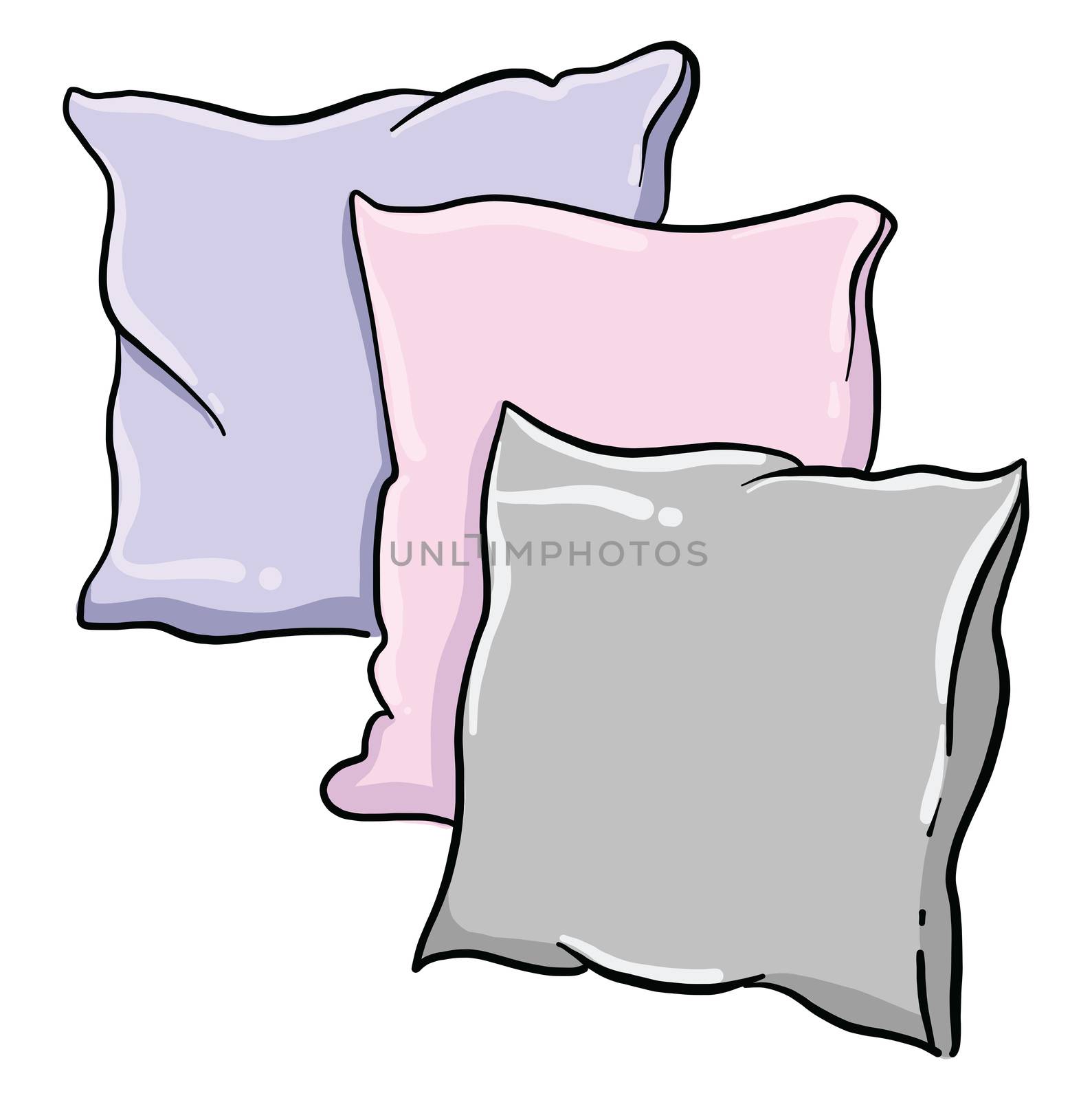 Pillows , illustration, vector on white background by Morphart