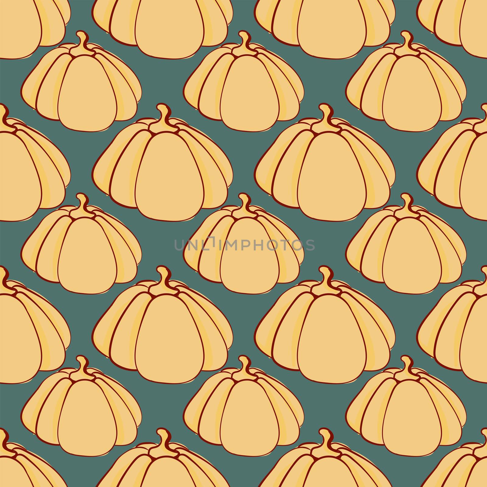 Pumpkins pattern , illustration, vector on white background